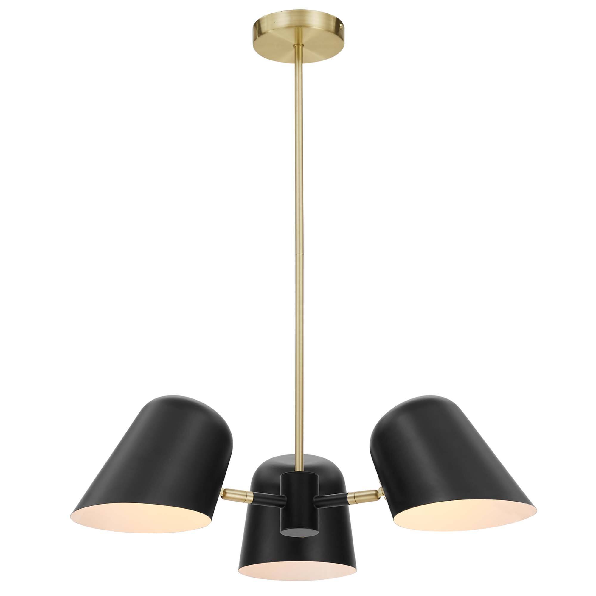 Angle. Modway - Briana 3-Light Pendant Light by Modway - Black.