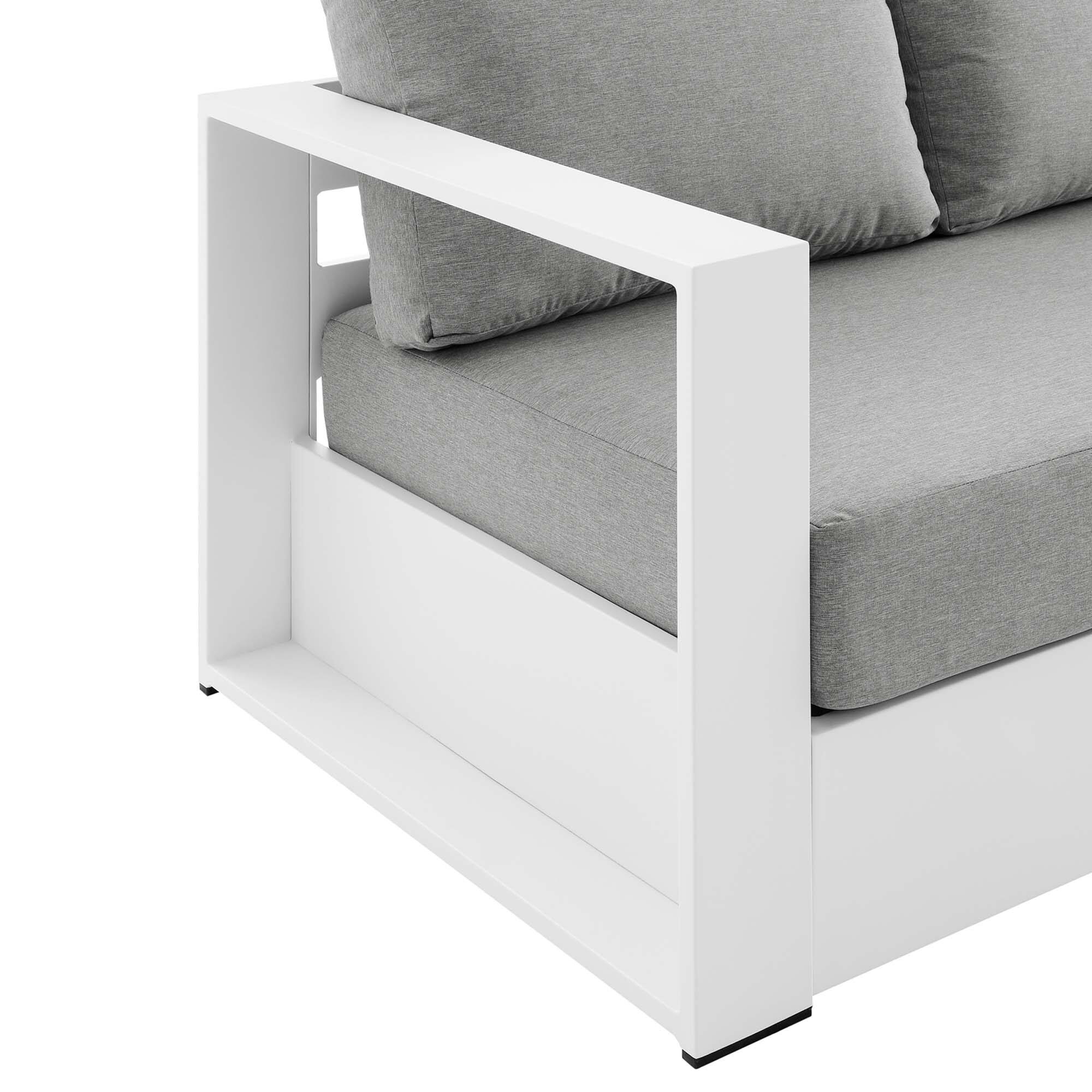 Alt View 4. Modway - Tahoe Outdoor Patio Powder-Coated Aluminum Sofa by Modway - White Gray.
