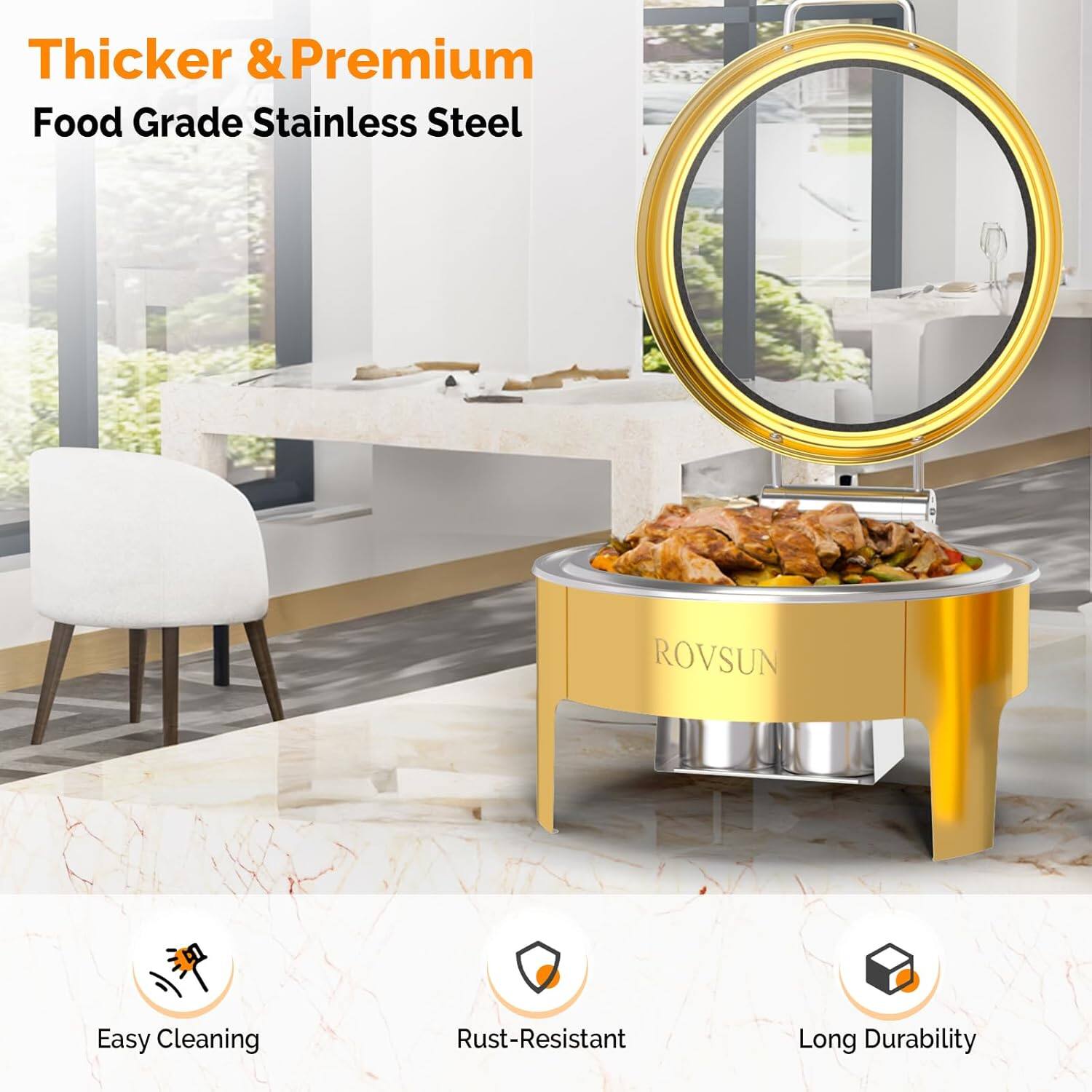 Thicker & Premium  
Food Grade Stainless Steel  

Easy Cleaning  
Rust-Resistant  
Long Durability