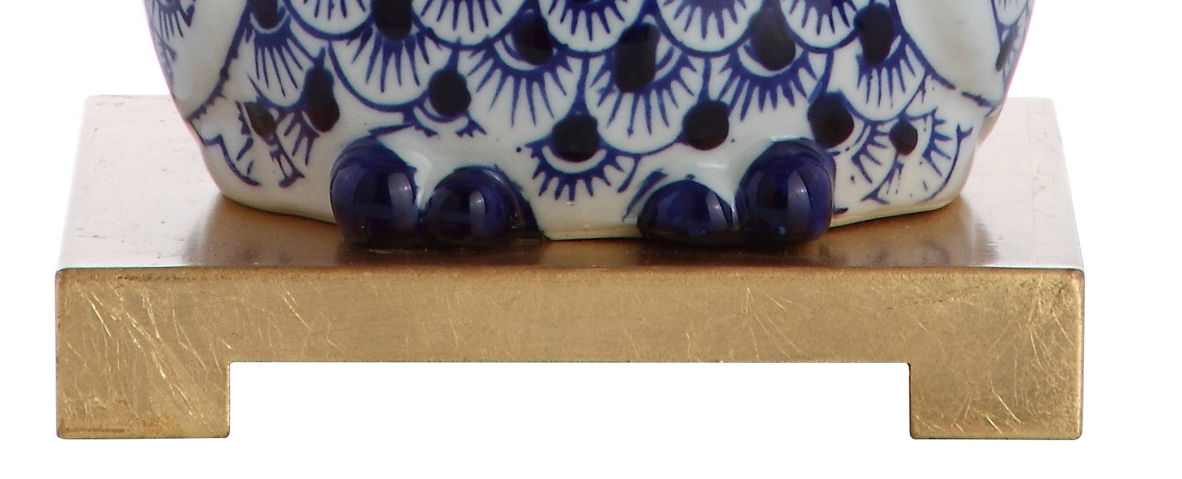 Alt View 7. Jonathan Y - Justina 16" Ceramic Mini LED Table Lamp, Blue/White - Blue/White.