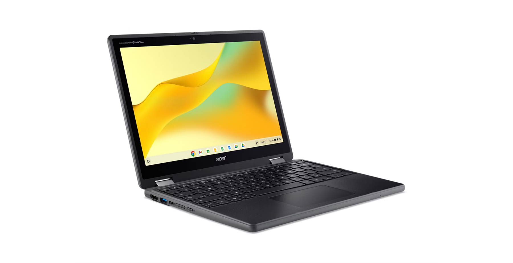 Angle. Acer - Acer Chromebook Spin 512 R857TN 12.2" Touchscreen 2-in-1 - Intel N250 - 8 GB - 64 GB - Black - Black.