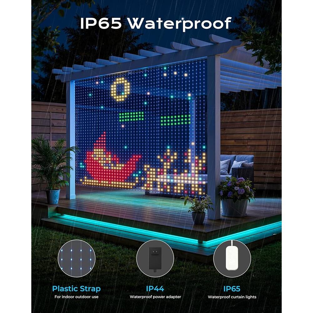 IP65 Waterproof

Plastic Strap  
For indoor outdoor use

IP44 Waterproof power adapter

IP65 Waterproof curtain lights