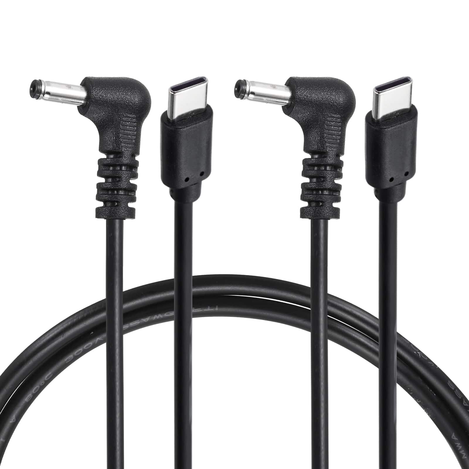 Photos - Cable (video, audio, USB) Unique Bargains  USB C to DC Power Cable, 9V 3A 27W, 3.5x1.35mm, PD Trigger for Laptop/Monitor/Security Camera, 2pcs - Blac 