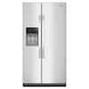 Front. Whirlpool - 36 in. Wide 21 cu. ft. Side-by-Side Counter-Depth Refrigerator with TruCool System - Fingerprint-Resistant Stainless Finish.