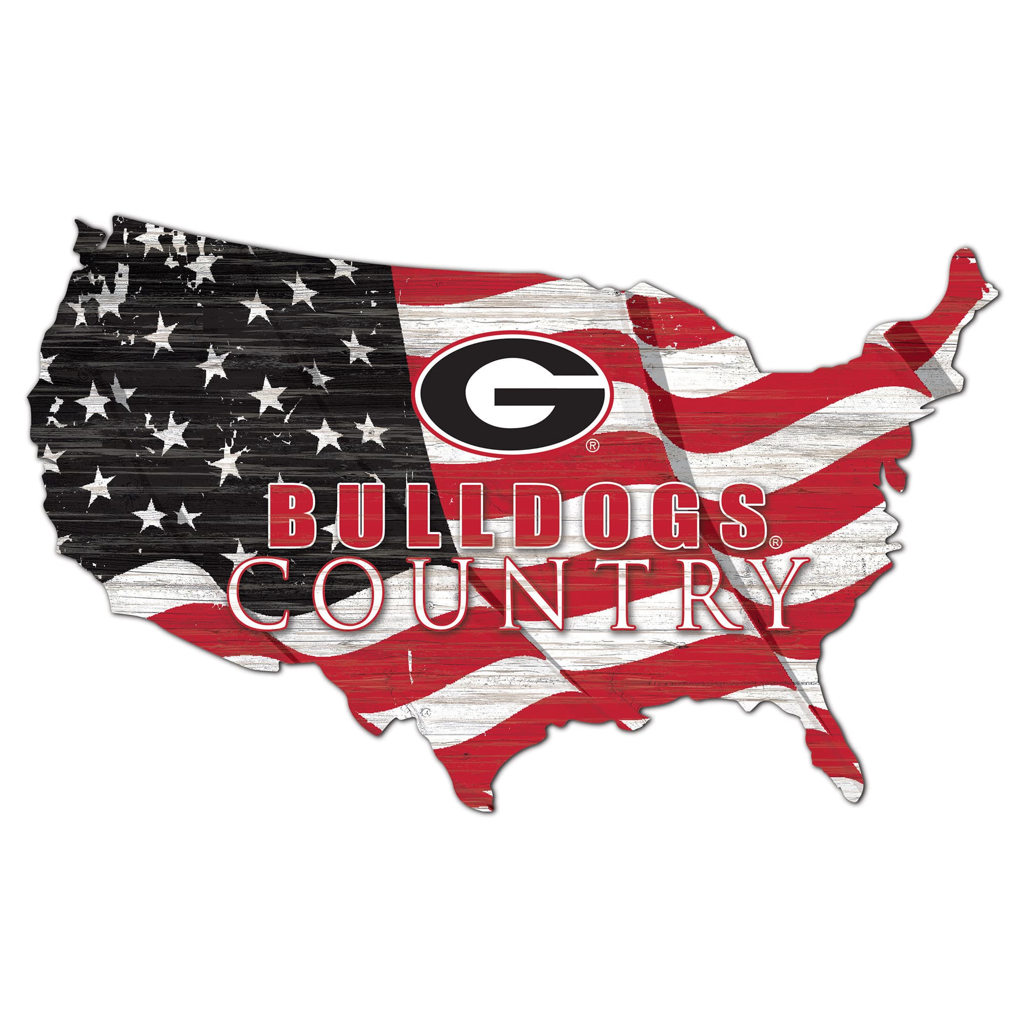 Fan Creations - Georgia Bulldogs USA Flag Cutout Sign - Multicolor price history on PriceWatchPro