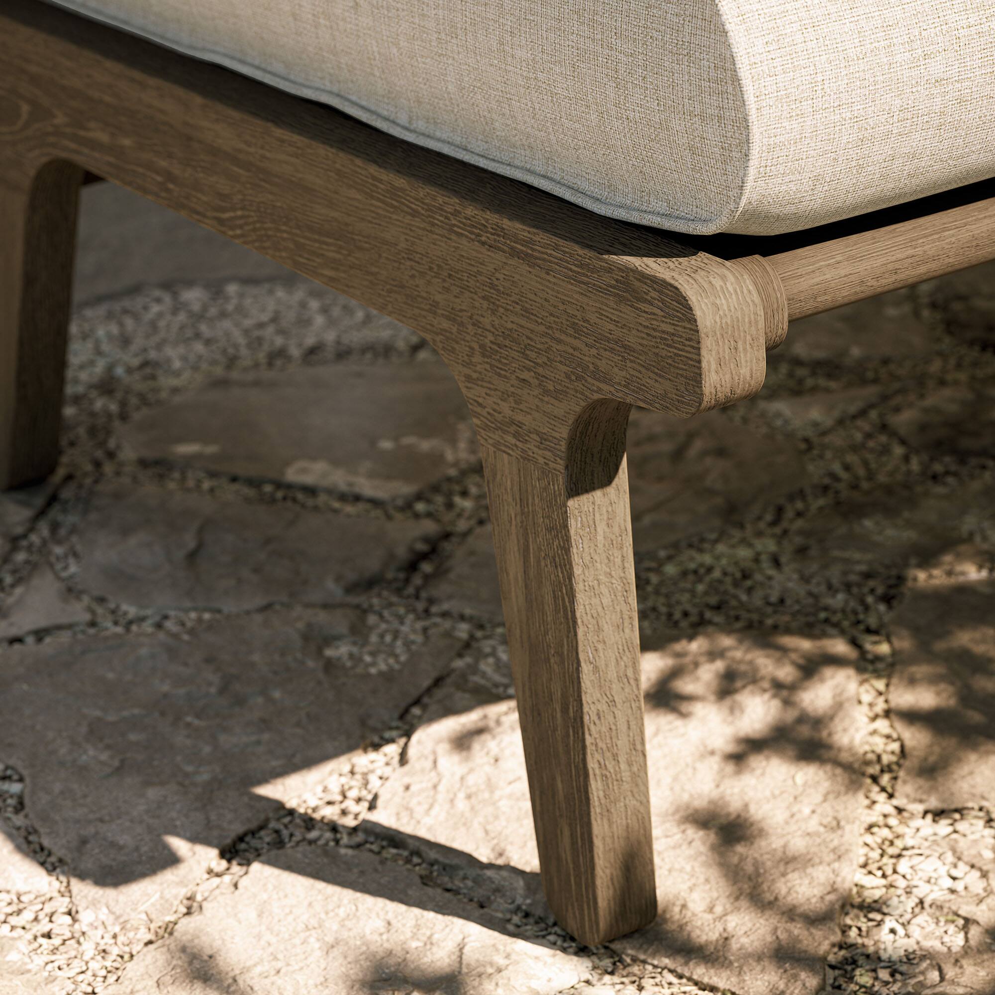 Alt View 1. Modway - Saratoga Outdoor Teak Ottoman by Modway - Pebble.