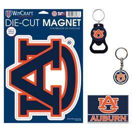WinCraft - Auburn Tigers 4-Pack Key Rings and Magnets Set - Multicolor