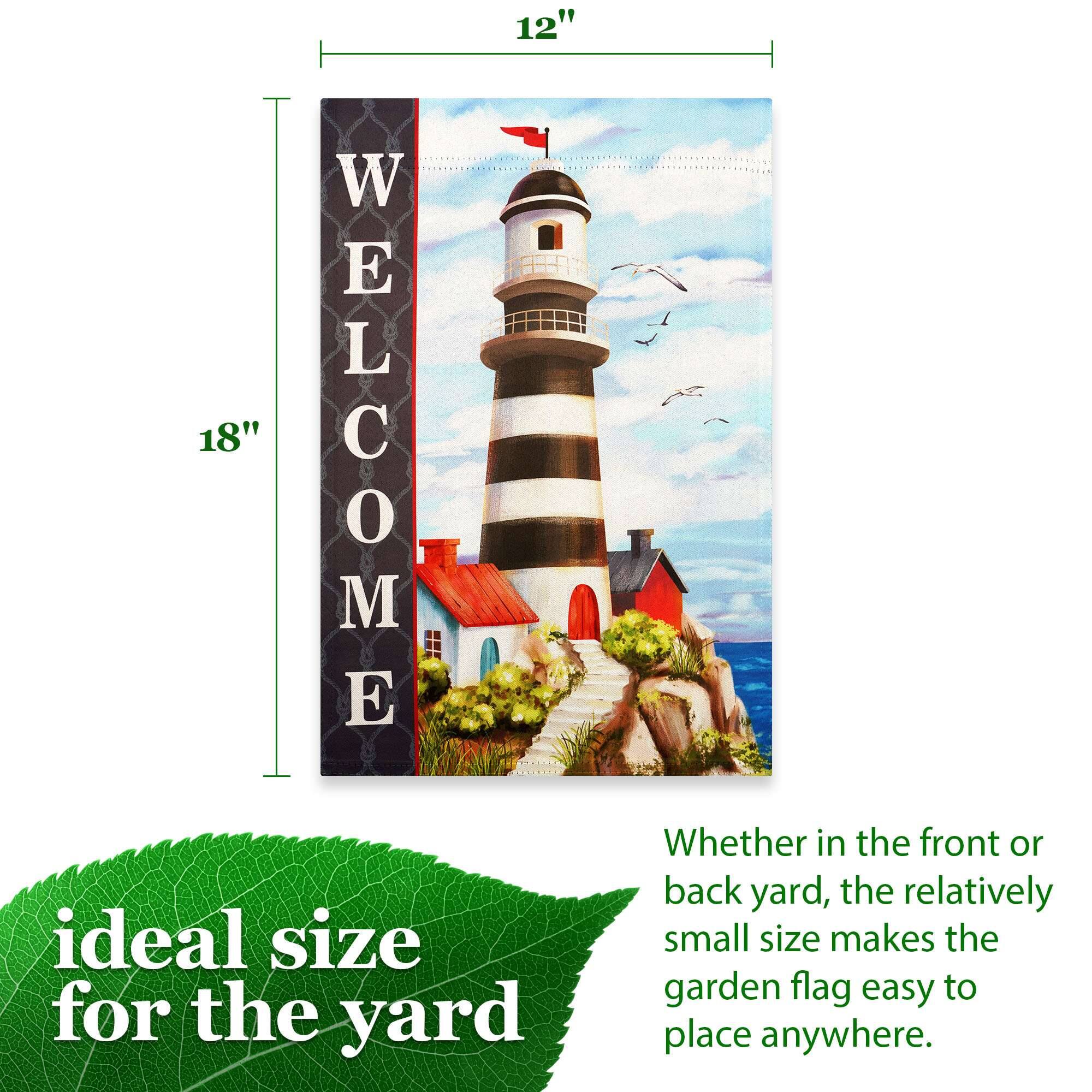 12" x 18" WELCOME

ideal size for the yard

Whether in the front or back yard, the relatively small size makes the garden flag easy to place anywhere.