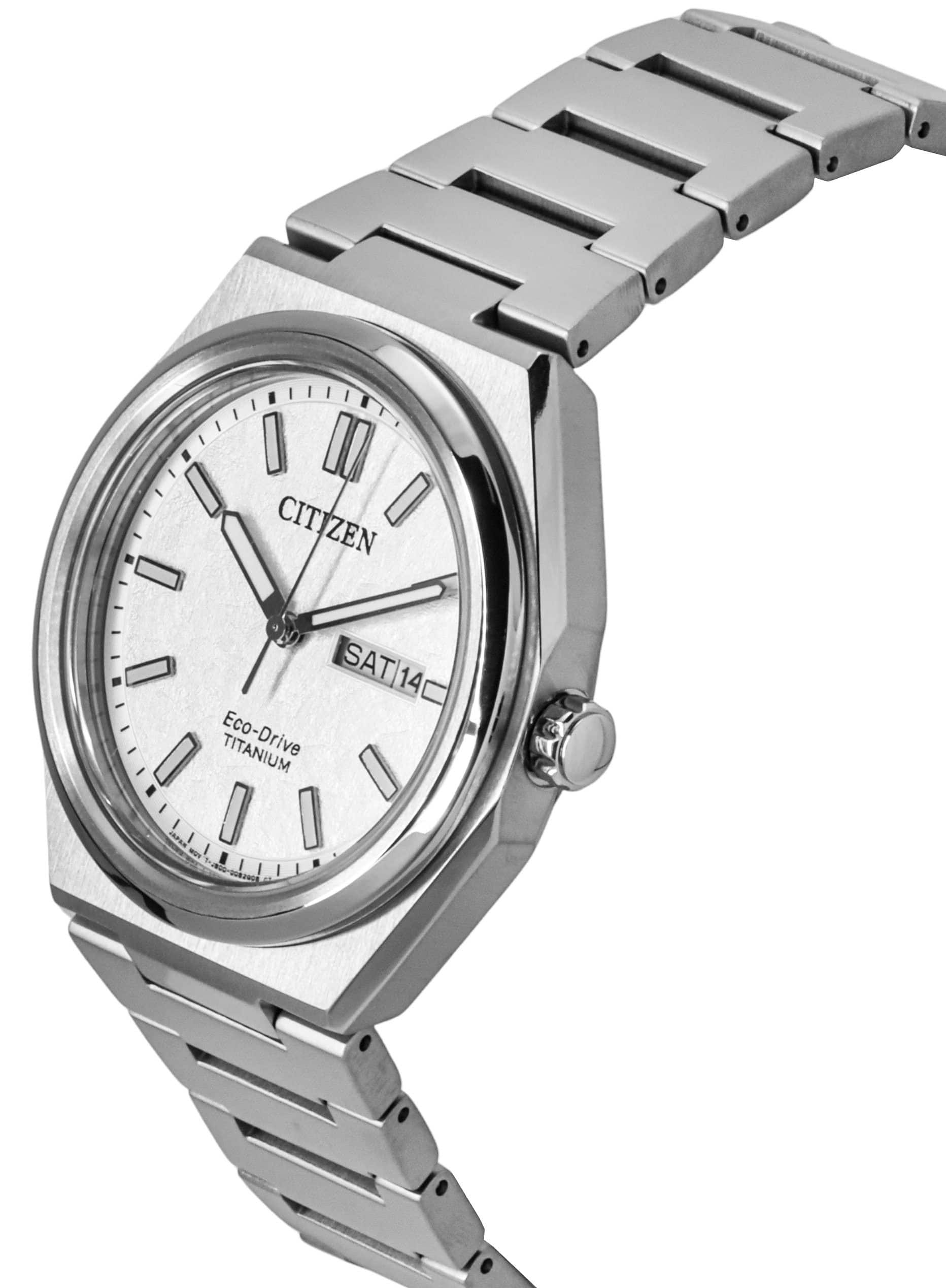 Citizen Zenshin Super Titanium White Dial Eco Drive AW0130 85A