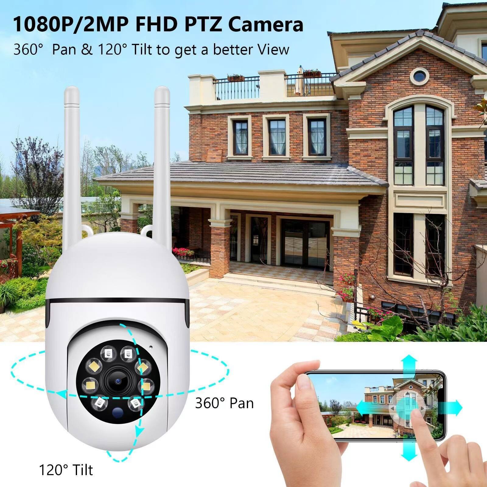 1080P/2MP FHD PTZ Camera  
360° Pan & 120° Tilt to get a better View  
360° Pan  
120° Tilt