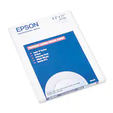 X 11" 8.5" LETTER 216mm x 279mm 50 Sheets EPSON PROFESSIONAL MEDIA PAPER PHOTO LUSTER PREMIUM E Surface Luster RC Base 10 mil Thickness: 250 g/m Weight: 97% Opacity: PREMIUM QUALITY 2000P $041 405 1270 8750CS 870/8750C 870 AF - - . Fe EPSON STYLUS PHOTO PRO 5500 EPSON EPSON