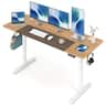 Costway - 63 x 24 Inch Electric Standing Desk with 3 Memory Presets, Cable Management & Hook - Natural+White