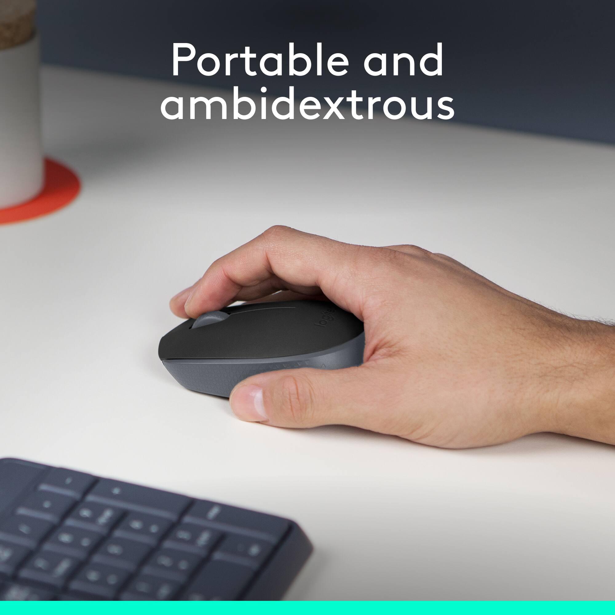 Logitech - M170 Wireless Compact Optical Ambidextrous Mouse - Black