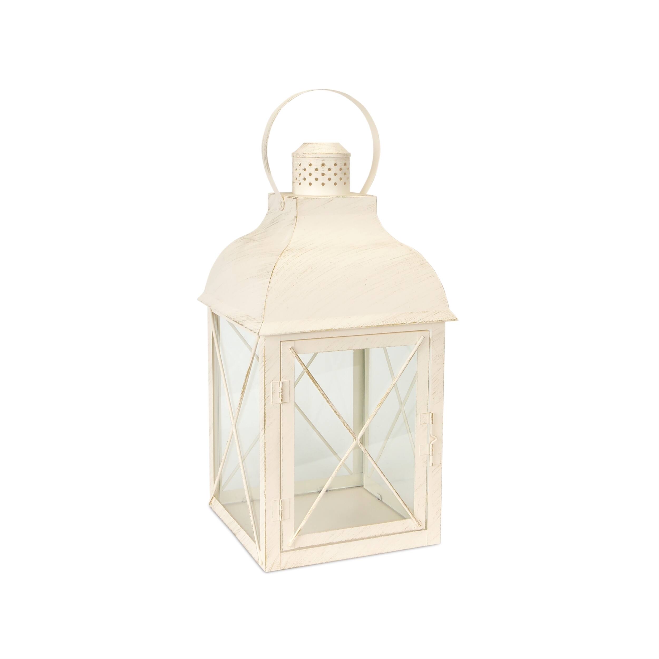 Angle. BreeBe - Metal Lantern (Set of 3) - White.