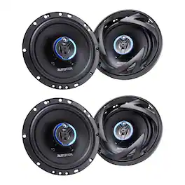 AutoTek - Street Machine 6.5" 3-Way Car Audio Universal Coaxial Speakers, 2 Pack - Black