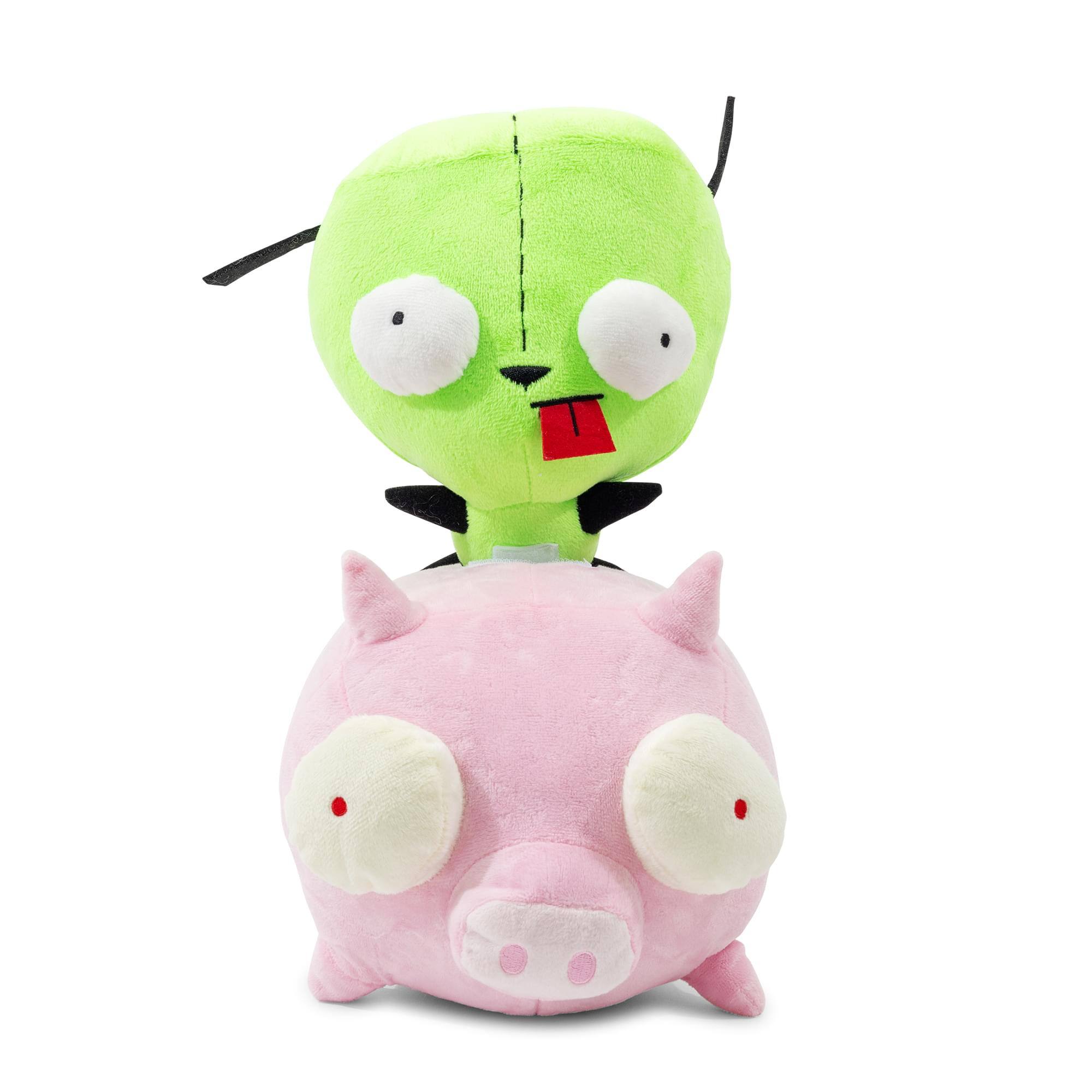 Front. Golden Bell Studios - Invader Zim GIR Riding Pig 10-Inch Plush - Multi-Colored.