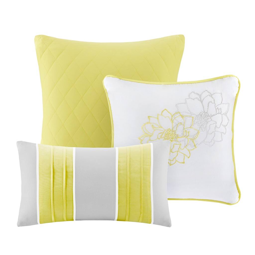 Alt View 4. Gracie Mills - Gracie Mills Glenda 6-Piece Floral Printed Duvet Cover Set - Yellow.