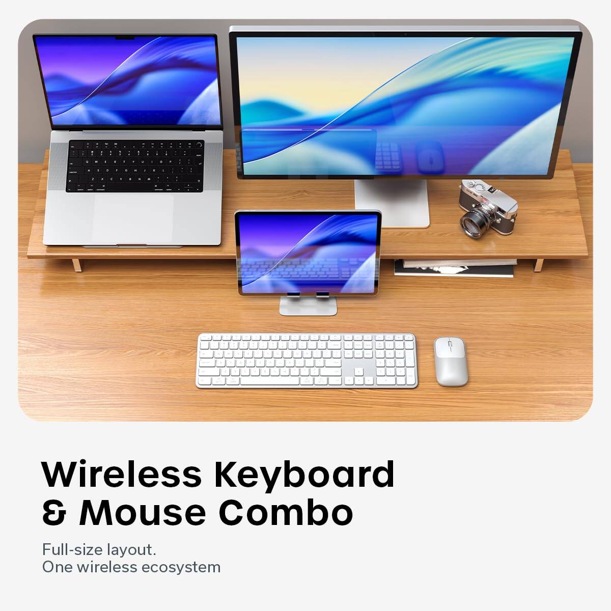 Wireless Keyboard & Mouse Combo  
Full-size layout.  
One wireless ecosystem