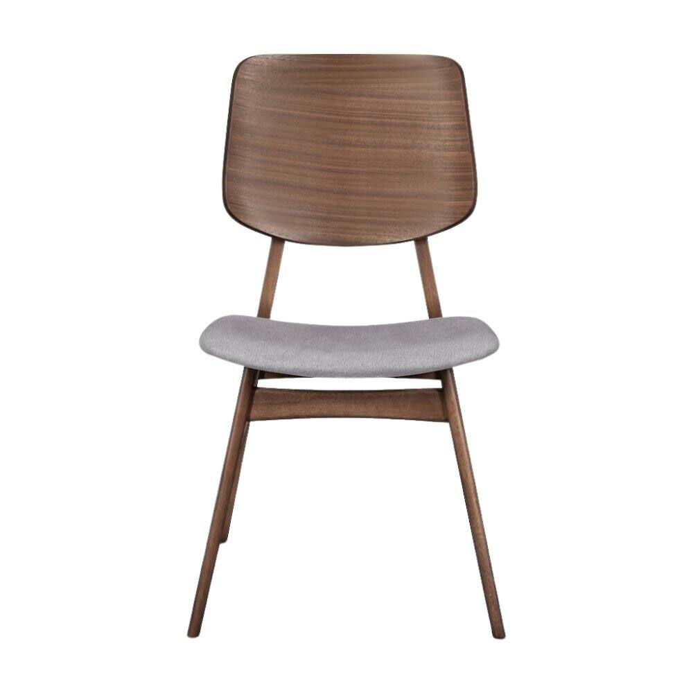 Back. FurniFact - Wood Dining Chair Set of 2 Mid-Century Dark Gray - Dark Gray.