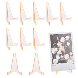 Unique Bargains - 10pcs Card Display Stand, 3.4" Clear Plastic Easel Stands Mini Picture Coin Display Easel Holder for Grade Card
