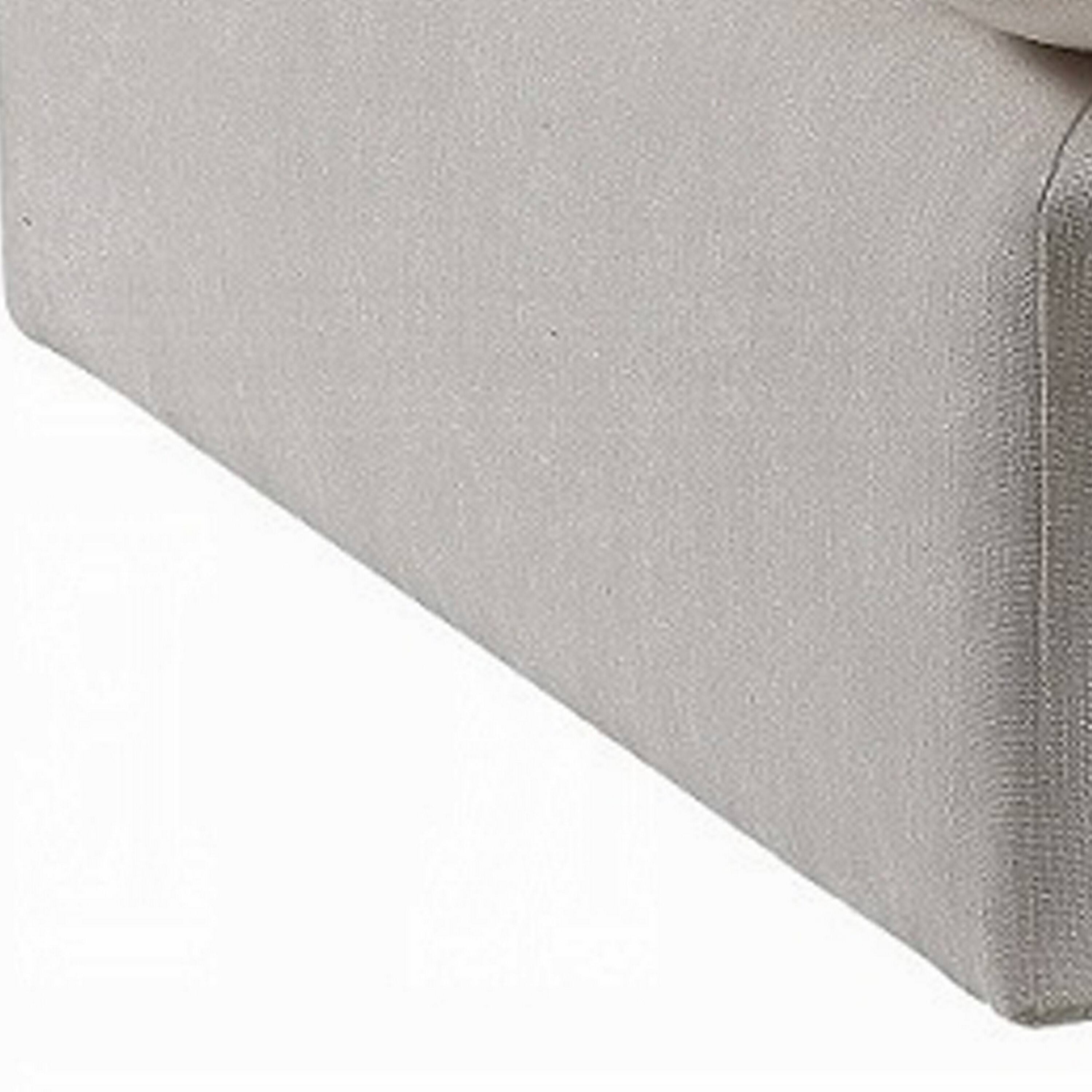 Alt View 3. Manhattan Lane - Shar Modular Ottoman, Pillow Top Cushion, Plush Ivory Linen Fabric - Ivory.