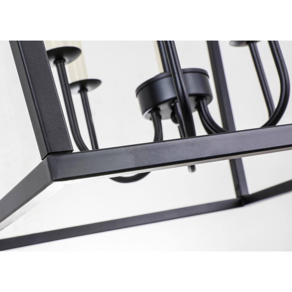 Left. Living District - Maddox 6 light Black chandelier - Black.