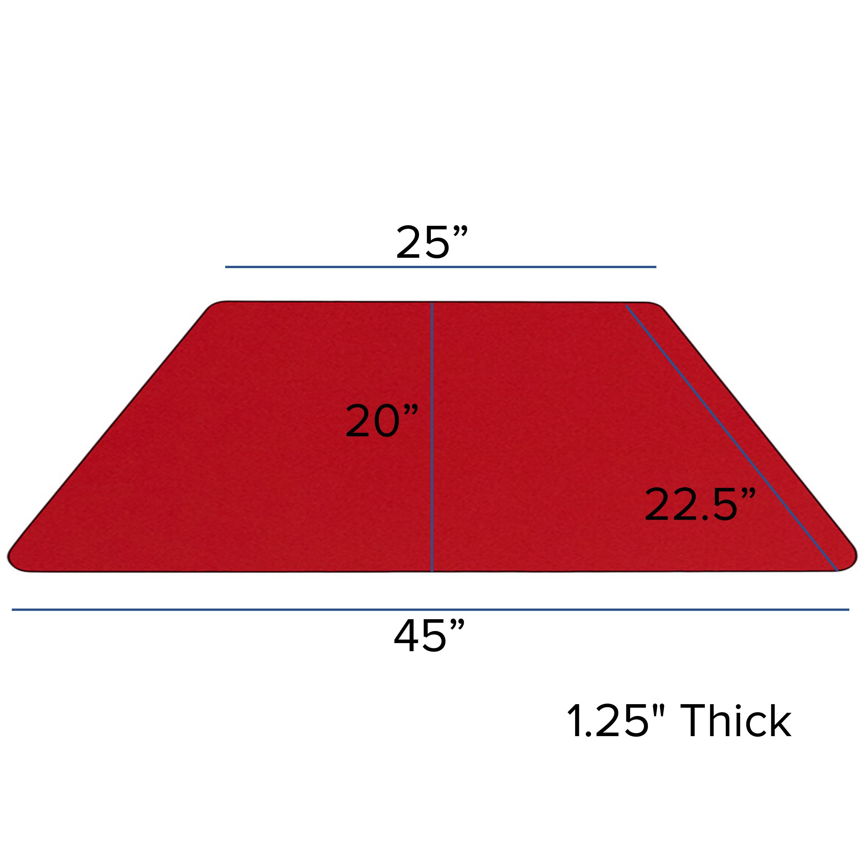 25" x 20" x 22.5" x 45" x 1.25" Thick