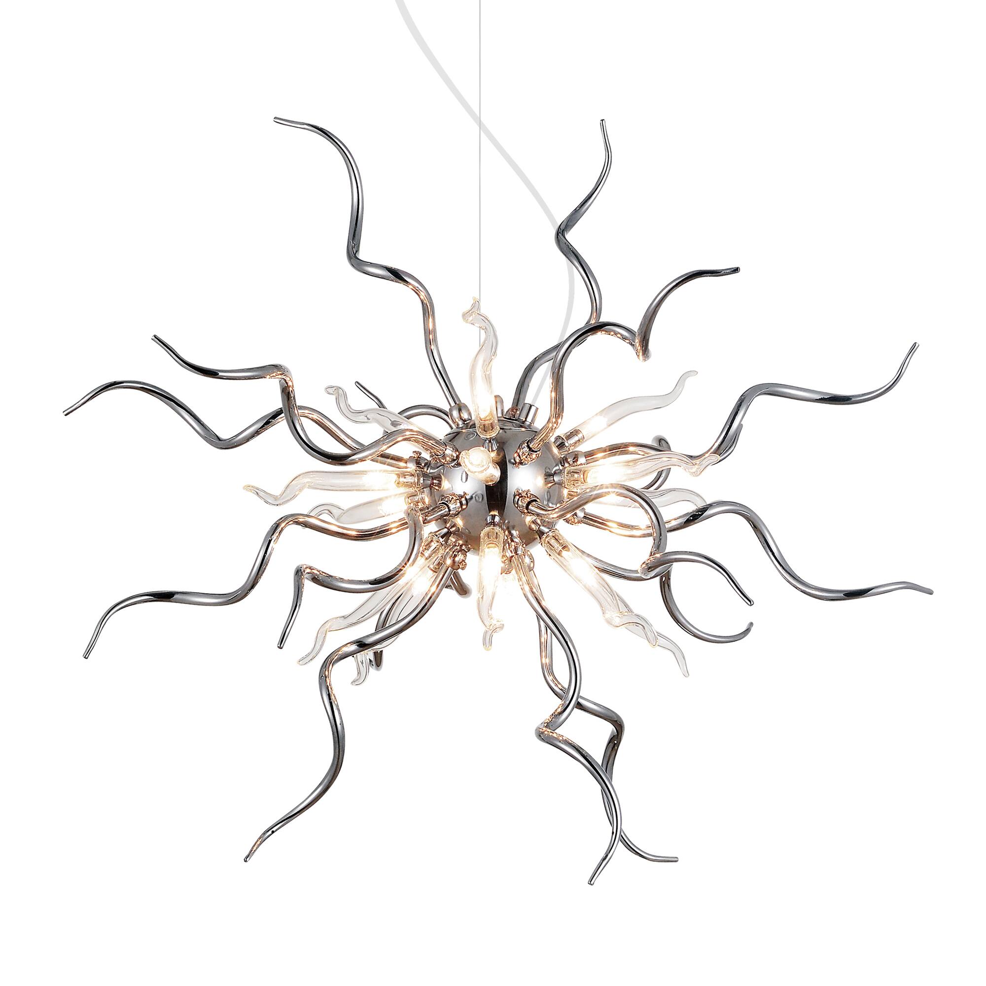 Angle. CWI Lighting - Twist 15 Light Chandelier With Chrome Finish - Chrome.