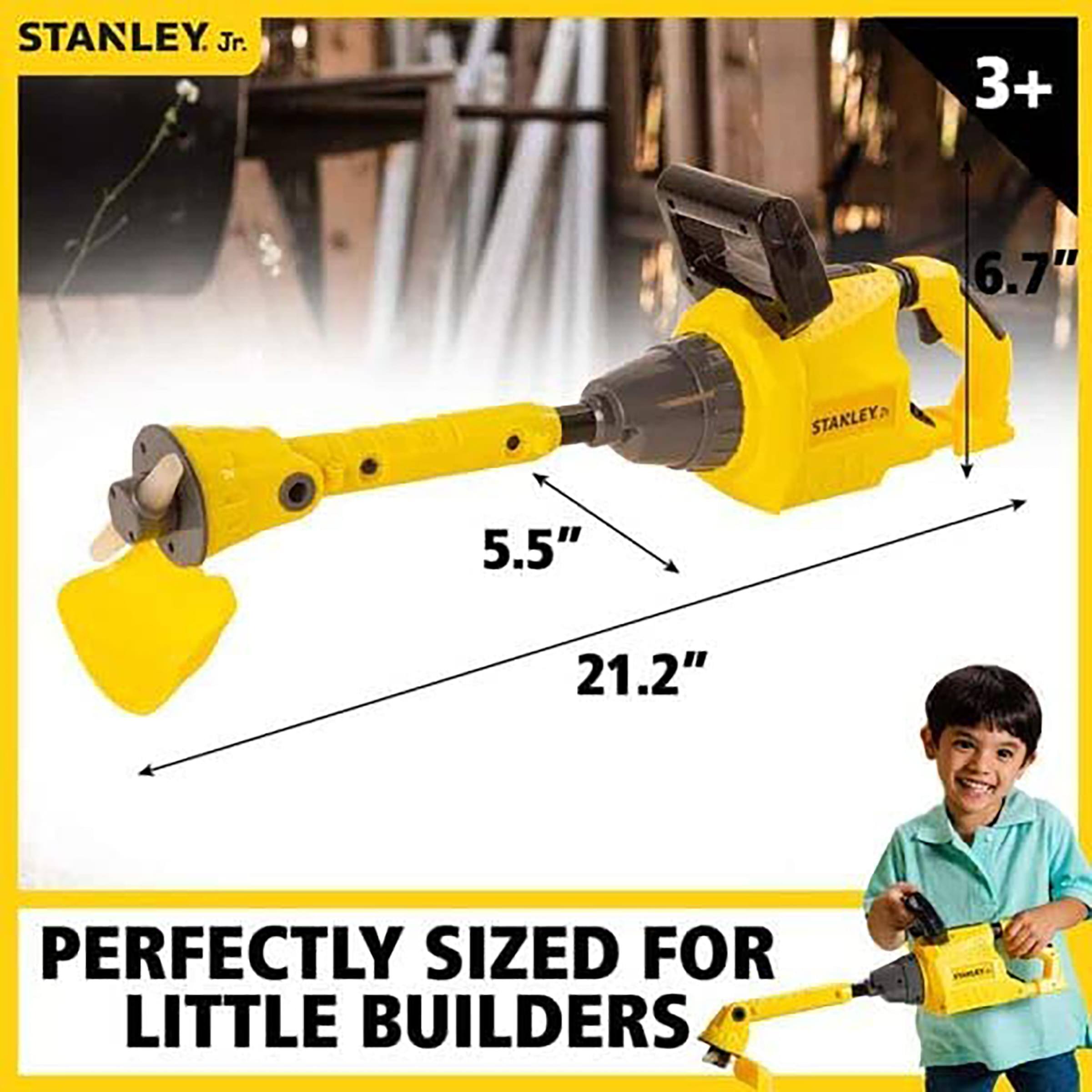 STANLEY Jr.  
3+  
6.7"  
5.5"  
21.2"  
PERFECTLY SIZED FOR LITTLE BUILDERS