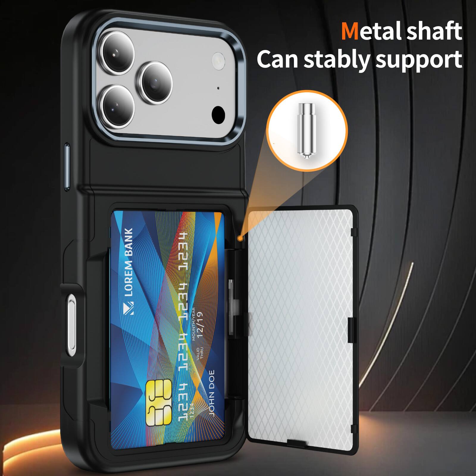 Metal shaft can stably support