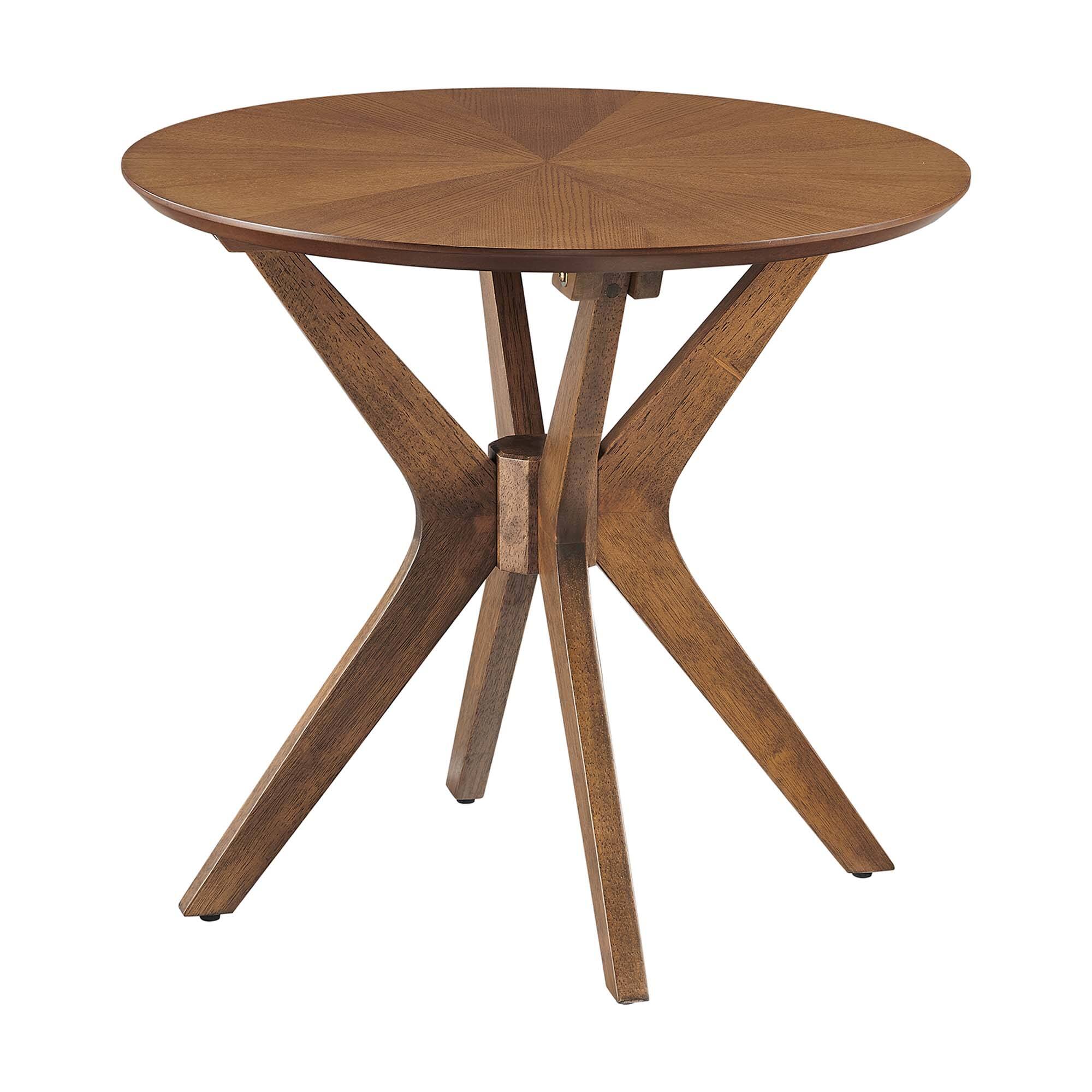 Angle. Modway - Crossroads 24" Round Wood Side Table by Modway - Walnut.