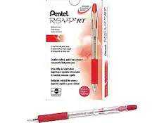 Pentel RSVP RT
Medium Line
Soft Medium
Tinta media
Tinta de medio grosor
Quality crafted, quick top advance, retractable ball point pen
Styla bille de fabrication supérieure, pointe rétractable et bouton poussoir rapide
Bolígrafo retráctil de avance superior y gran calidad
Medium
Mediano
