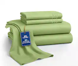 Lux Decor Collection - 4-Piece Queen Bed Sheet Set, Ultra Soft Microfiber, Deep Pocket, Wrinkle-Resistant, Hypoallergenic, All-Season Comfort - Sage