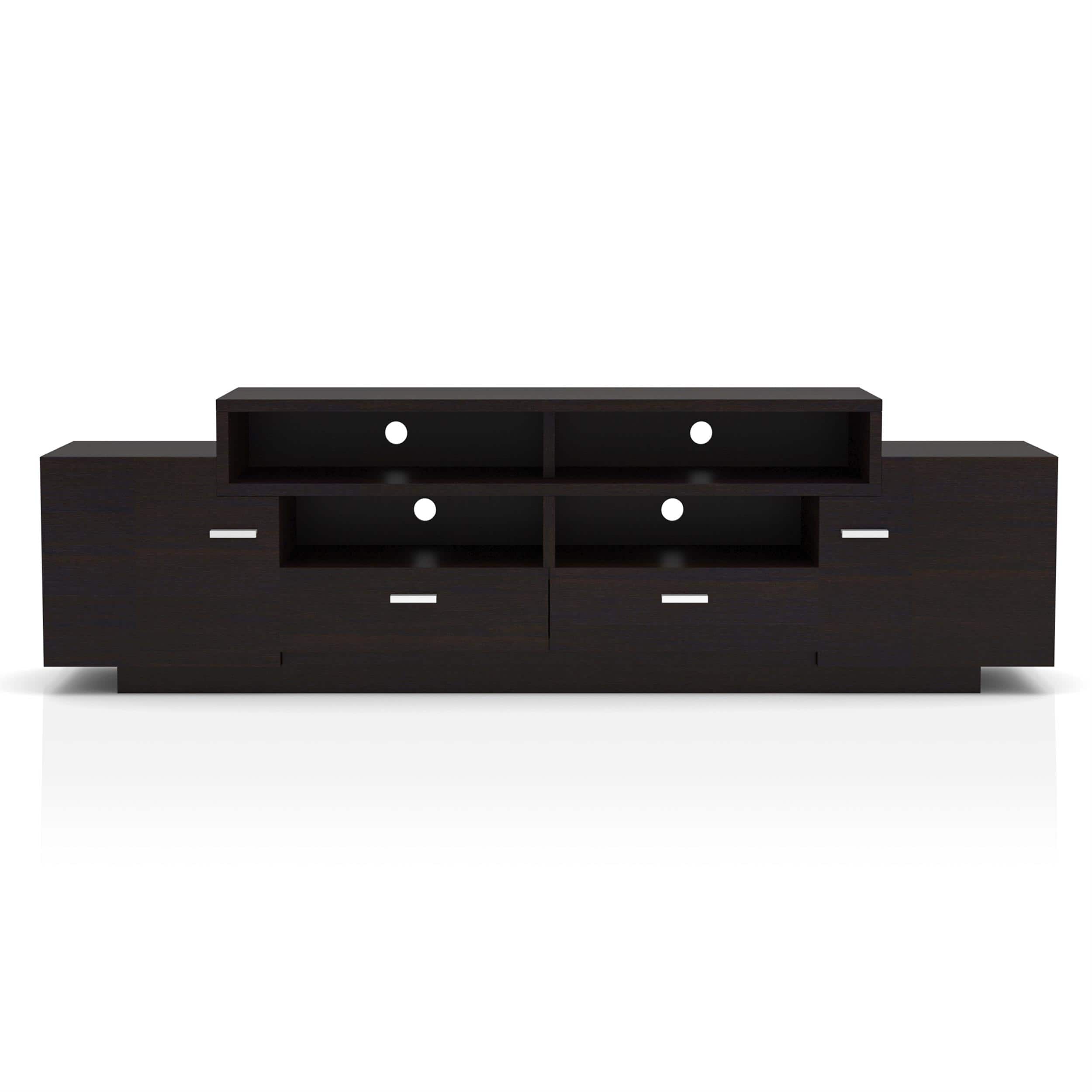 Furniture of America - Braswell 72-Inch Multi-Storage TV Stand - Cappuccino