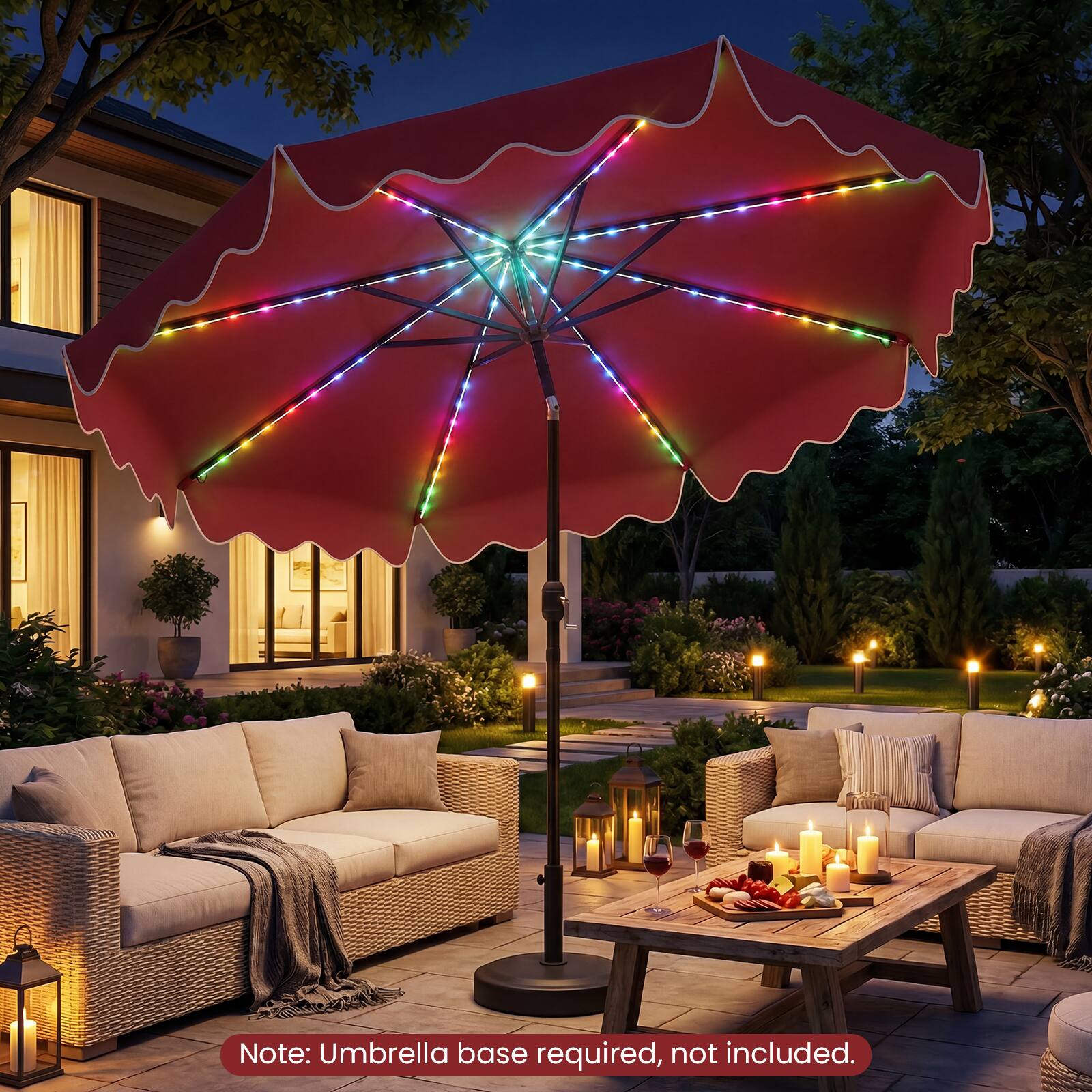 Note: Umbrella base required, not included.