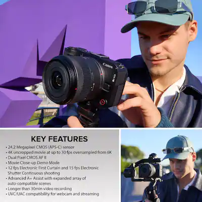 Canon EOS R50 V 4K Video Mirrorless Camera with RF S14 30mm F4