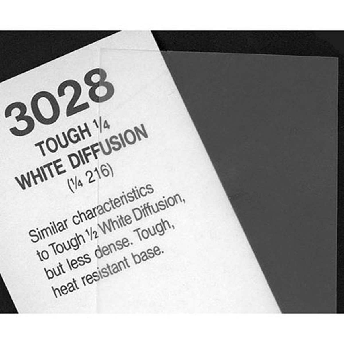Rosco - Cinegel 1/4 Tough White Diffusion, 20x24" Sheet of Light Diffusing Material
