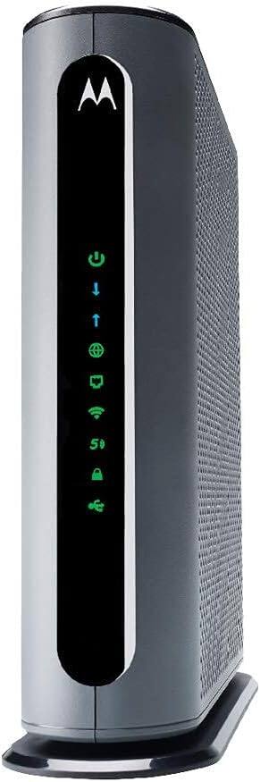 Front. Motorola - Motorola MG8702- DOCSIS 3.1 Cable Modem Wi-Fi Router,(High Speed Combo) with Intelligent Power Boost - Black.