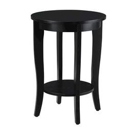 FurniFact - Round End Table, Modern - Black