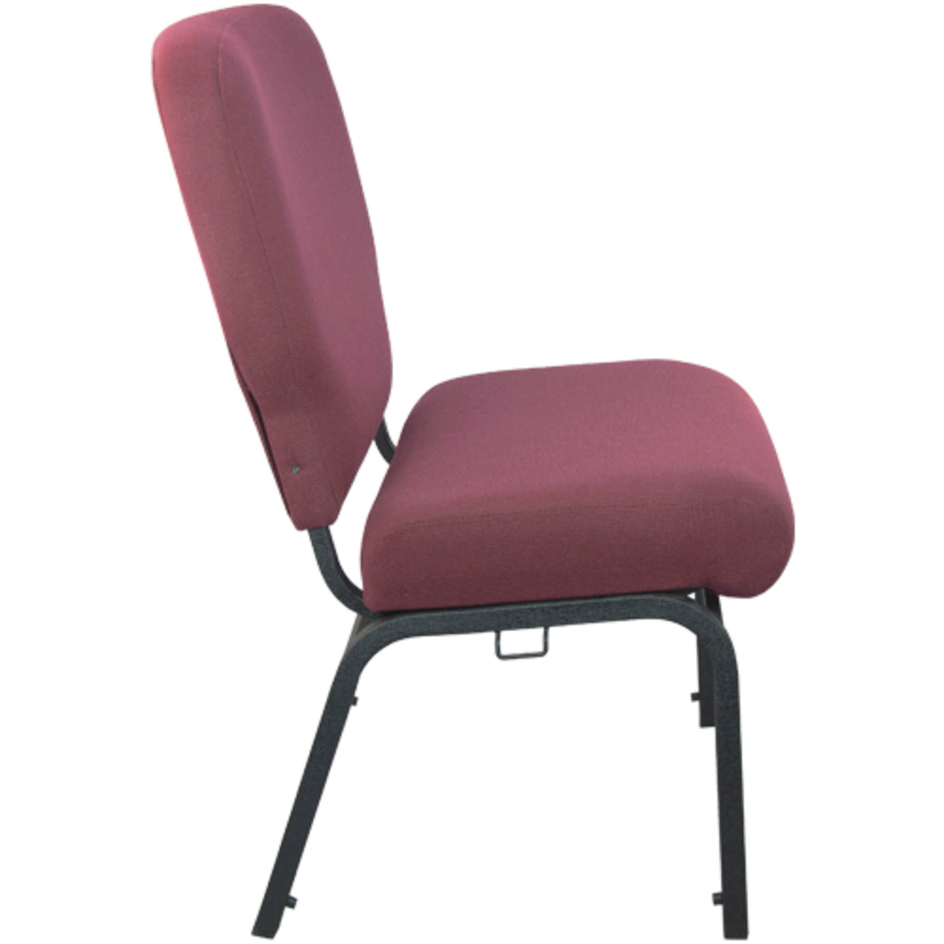 Alt View 2. Emma + Oliver - Signature Elite Church Chair - 20 in. Wide - Maroon Fabric/Black Frame.