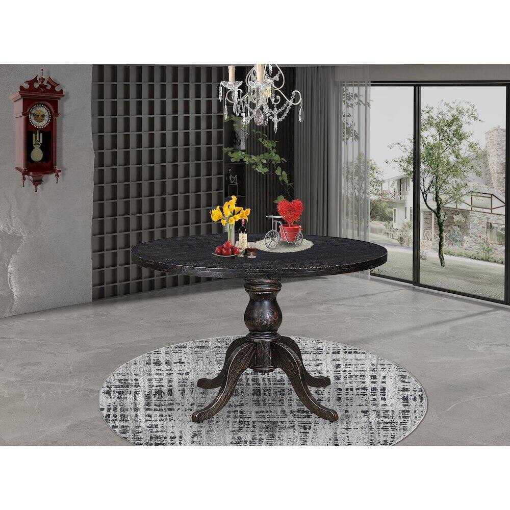 Alt View 1. East West Furniture - Wood Dining Table - Black.