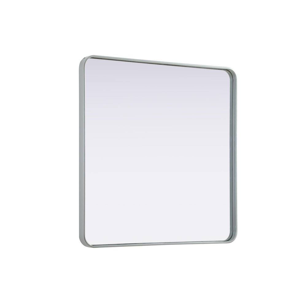 Alt View 1. Elegant Decor - Contour Metal Rectangle Mirror 36x36 in Silver - Silver.