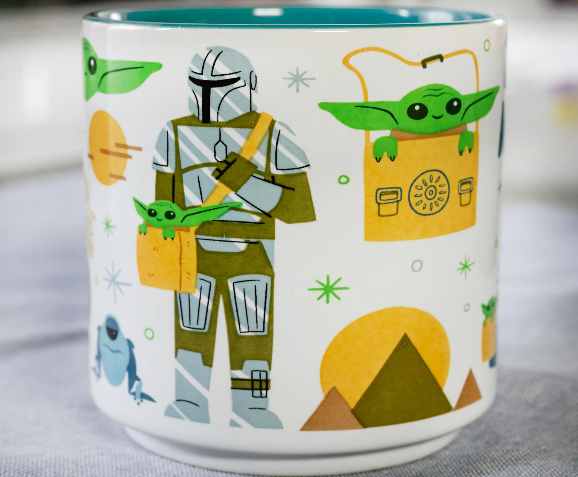 Alt View 4. Silver Buffalo - Star Wars: The Mandalorian Cartoon Grogu Ceramic Mug | Holds 13 Ounces - Blue.