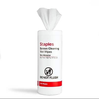 Staples - Screen Cleaning Wipes, 100/Tub (ST61847)