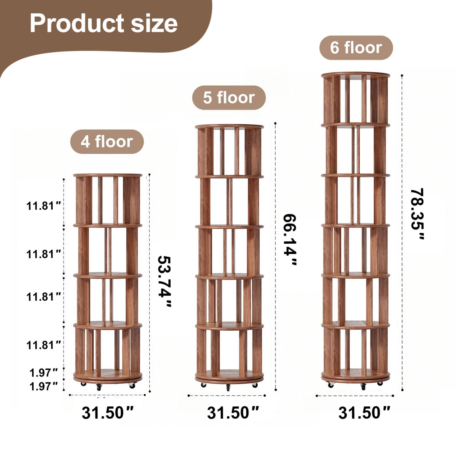 Product size

4 floor
- Height: 53.74"
- Shelf height: 11.81"
- Shelf depth: 1.97"
- Base width: 31.50"

5 floor
- Height: 66.14"
- Shelf height: 11.81"
- Shelf depth: 1.97"
- Base width: 31.50"

6 floor
- Height: 78.35"
- Shelf height: 11.81"
- Shelf depth: 1.97"
- Base width: 31.50"