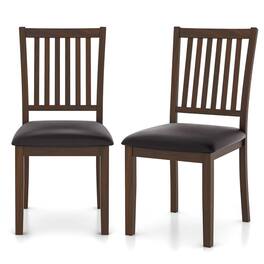 Kadyn - Dining Room Chairs, Kitchen Chairs,Upholstered Modern Dining Chair Set of 2 with Slanted High Backrest-Brown - Black