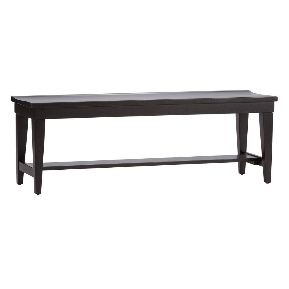 Back. Liberty Furniture Industries - Hearthstone Ridge Bench - Black (RTA) in Tobacco - Brown.