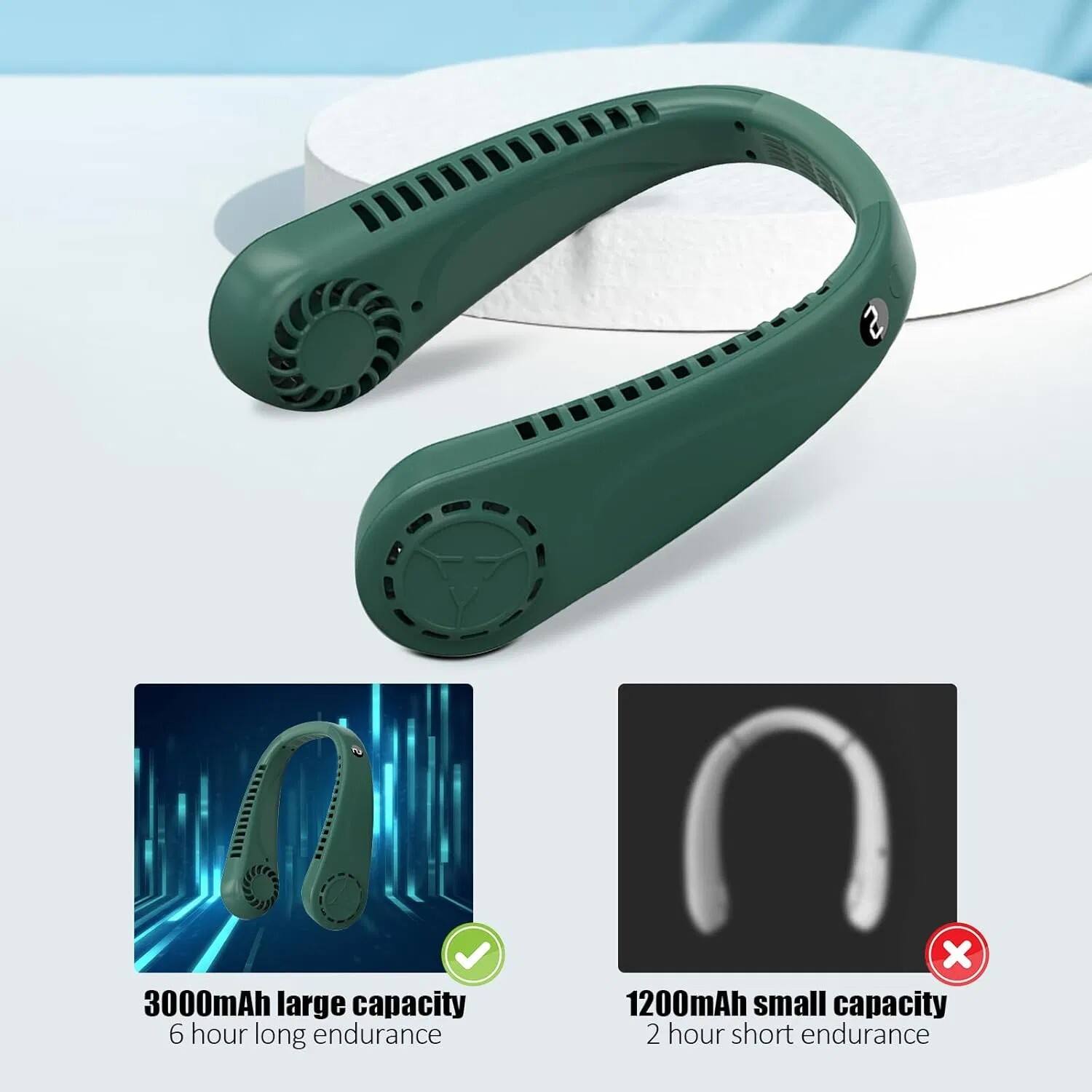 3000mAh large capacity 6 hour long endurance x 1200mAh small capacity 2 hour short endurance
