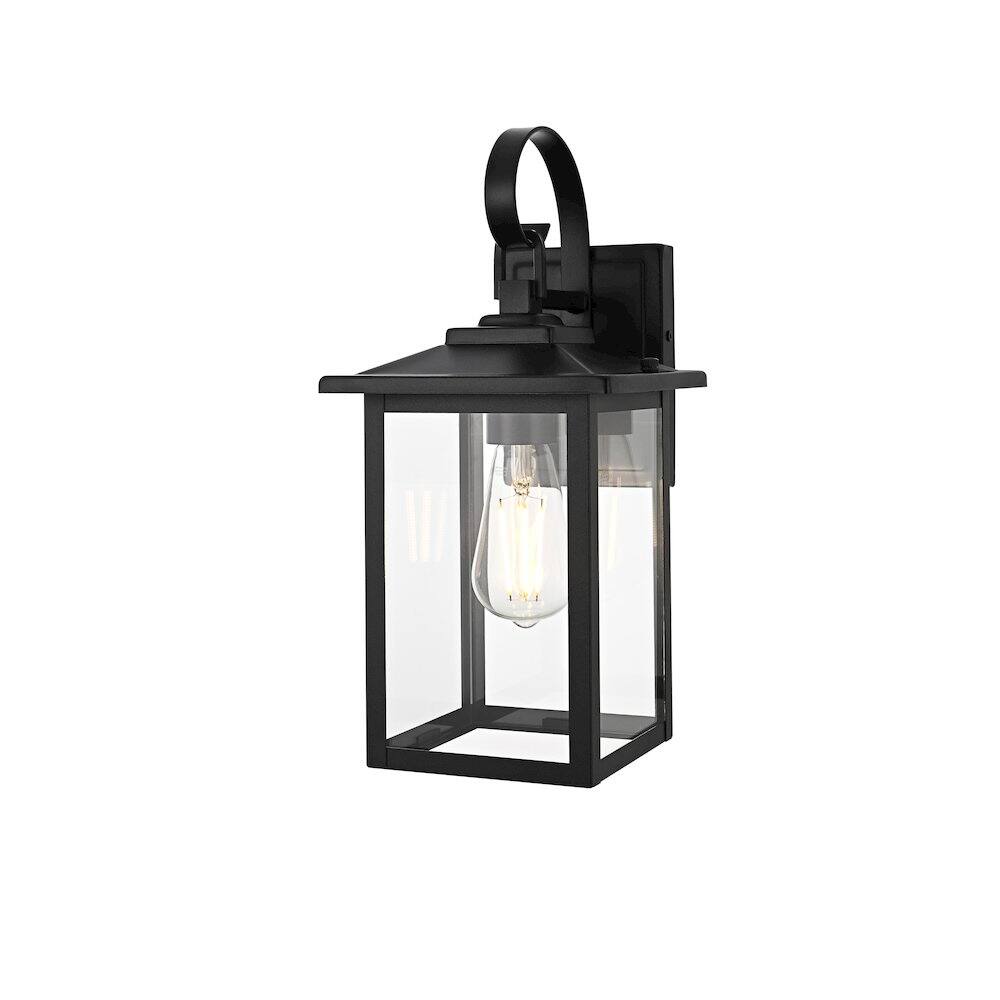 Angle. Elegant Lighting - Carisle 7 Inch Outdoor Wall Sconce In Black - Black.