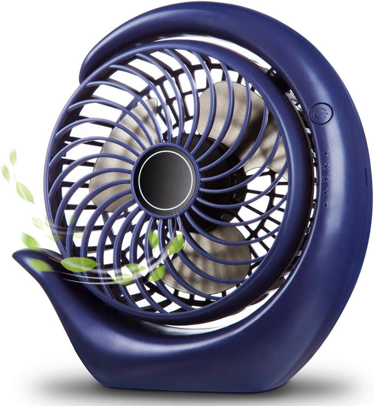 Front. FINEAK - 6.2 Inch 3-Speed Portable Rechargeable Desk Fan, 8-24H Runtime Strong Wind (Blue).